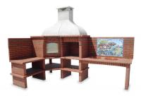 Ref. 127 - 210 cm  e 330 cm x 69 cm x 304 cm, CxLxA | Grelhador 60 cm x 40 cm, CxL